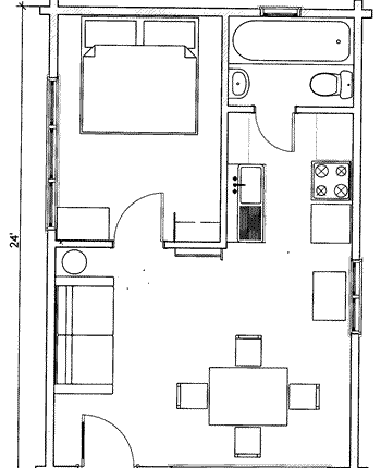 Cabin 1 ground floor plan