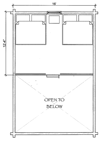 Cabin 2 loft floor plan